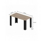 Mesa de Comedor, Mesa de Salón, Mesa de Oficina, Tablero de 2.5 cm, Roble Sonoma, 120x60x75 cm