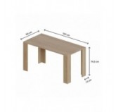 Mesa de Comedor, Mesa de Salón, Mesa de Oficina, Tablero de 2.5 cm, Roble Sonoma, 120x60x75 cm