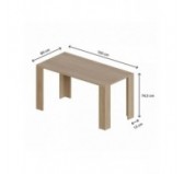 Mesa de Comedor, Mesa de Salón, Mesa de Oficina, Tablero de 2.5 cm, Roble Sonoma, 120x80x75 cm