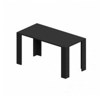 Mesa de Comedor, Mesa de Salón, Mesa de Oficina, Tablero de 2.5 cm, Negro, 120x60x75 cm