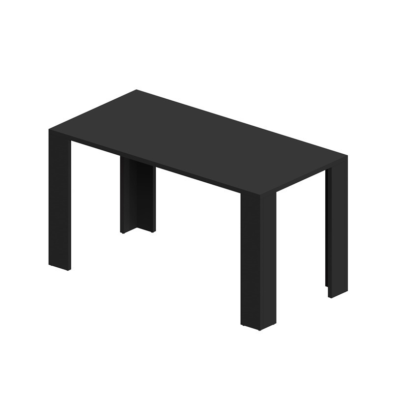 Mesa de Comedor, Mesa de Salón, Mesa de Oficina, Tablero de 2.5 cm, Negro, 120x60x75 cm