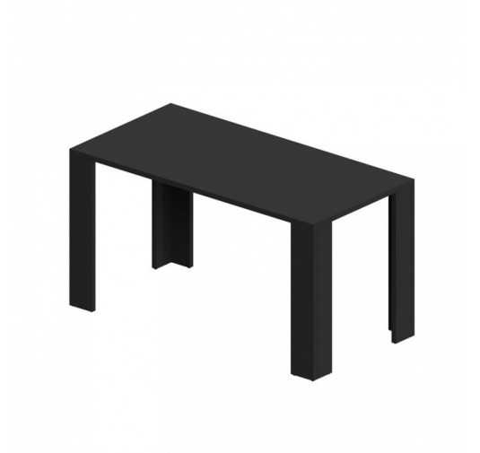 Mesa de Comedor, Mesa de Salón, Mesa de Oficina, Tablero de 2.5 cm, Negro, 120x60x75 cm