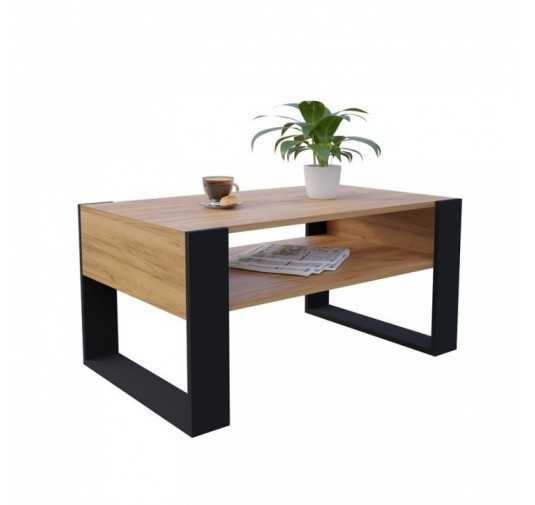 Mesa de centro, Mesa de café para salón, oficina, Roble Craft, 60,5 x 53,6 x 45 cm