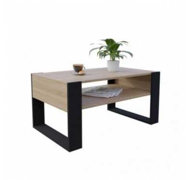 Mesa de centro, Mesa de café para salón, oficina, Roble Sonoma, 60,5 x 53,6 x 45 cm