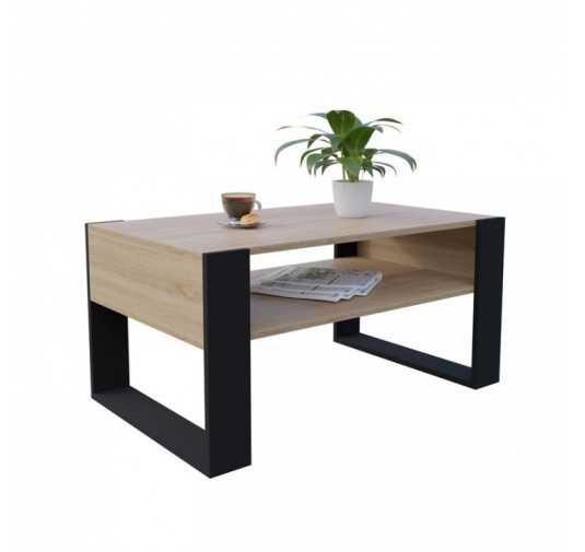 Mesa de centro, Mesa de café para salón, oficina, Roble Sonoma, 60,5 x 53,6 x 45 cm