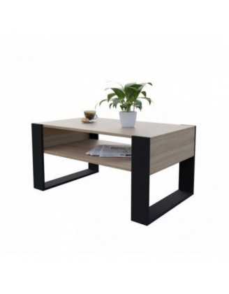 Mesa de centro, Mesa de café para salón, oficina, Roble Sonoma, 60,5 x 53,6 x 45 cm