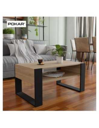 Mesa de centro, Mesa de café para salón, oficina, Roble Sonoma, 60,5 x 53,6 x 45 cm