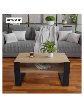 Mesa de centro, Mesa de café para salón, oficina, Roble Sonoma, 60,5 x 53,6 x 45 cm