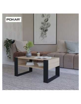 Mesa de centro, Mesa de café para salón, oficina, Roble Sonoma, 60,5 x 53,6 x 45 cm