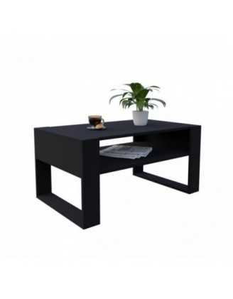 Mesa de centro, Mesa de café para salón, oficina, Negro, 60,5 x 53,6 x 45 cm