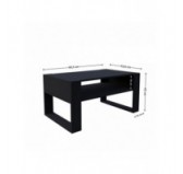 Mesa de centro, Mesa de café para salón, oficina, Negro, 60,5 x 53,6 x 45 cm