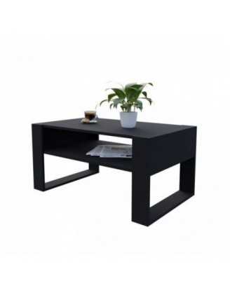 Mesa de centro, Mesa de café para salón, oficina, Negro, 60,5 x 53,6 x 45 cm