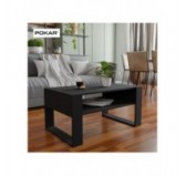 Mesa de centro, Mesa de café para salón, oficina, Negro, 60,5 x 53,6 x 45 cm