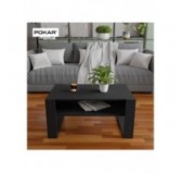 Mesa de centro, Mesa de café para salón, oficina, Negro, 60,5 x 53,6 x 45 cm