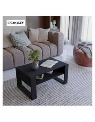 Mesa de centro, Mesa de café para salón, oficina, Negro, 60,5 x 53,6 x 45 cm