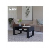 Mesa de centro, Mesa de café para salón, oficina, Negro, 60,5 x 53,6 x 45 cm