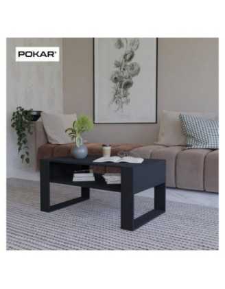 Mesa de centro, Mesa de café para salón, oficina, Negro, 60,5 x 53,6 x 45 cm