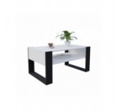 Mesa de centro, Mesa de café para salón, oficina, Blanco, 60,5 x 53,6 x 45 cm