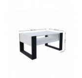 Mesa de centro, Mesa de café para salón, oficina, Blanco, 60,5 x 53,6 x 45 cm
