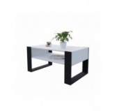 Mesa de centro, Mesa de café para salón, oficina, Blanco, 60,5 x 53,6 x 45 cm