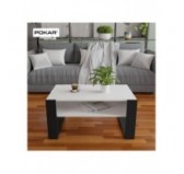 Mesa de centro, Mesa de café para salón, oficina, Blanco, 60,5 x 53,6 x 45 cm