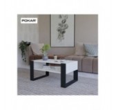 Mesa de centro, Mesa de café para salón, oficina, Blanco, 60,5 x 53,6 x 45 cm