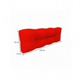 Cojín de Respaldo para Palets, Impermeable, Acolchado, 120x40x12 cm, Rojo