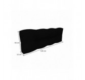 Set de 2 Cojines para Palets - Asiento 120x80 cm + Respaldo 120x40 cm, Impermeable, Acolchado, Negro