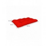 Set de 2 Cojines para Palets - Asiento 120x80 cm + Respaldo 120x40 cm, Impermeable, Acolchado, Rojo