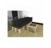 Set de 6 Cojines para Palets, 2x Asiento + 2x Respaldo + Lateral + Decorativa, Impermeable, Acolchado, Antracita