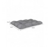 Set de 2 Cojines para Palets - Asiento 120x60 cm + Respaldo 120x60 cm, Acolchado, Gris