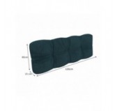 Set de 2 Cojines para Palets - Asiento 120x60 cm + Respaldo 120x60 cm, Acolchado, Verde Oscuro