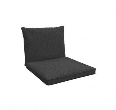 Cojines para sillas, cojines para muebles de ratán, Set de 2 Cojines: asiento 40x40x5 cm + respaldo 50x40x15 cm, Antracita