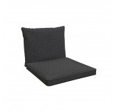 Cojines para sillas, cojines para muebles de ratán, Set de 2 Cojines: asiento 40x40x5 cm + respaldo 50x40x15 cm, Antracita