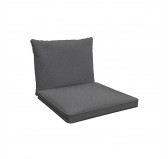 Cojines para sillas, cojines para muebles de ratán, Set de 2 Cojines: asiento 60x60x5 cm + respaldo 60x40x15 cm, Gris