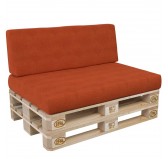 Set de 2 Cojines para Palets, 120x80 cm + 120x40 cm, Naranja