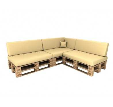 Set de 8 Cojines para Palets Impermeables 120x80 + 120x40 Beige