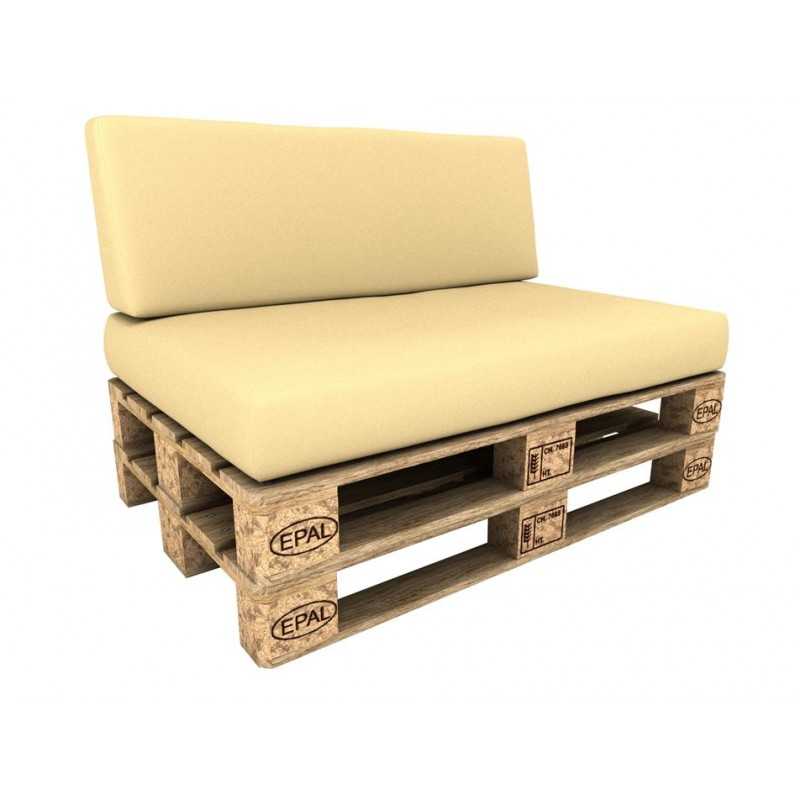 Set de 2 Cojines para Palets Impermeables 120x80 + 120x40 Beige