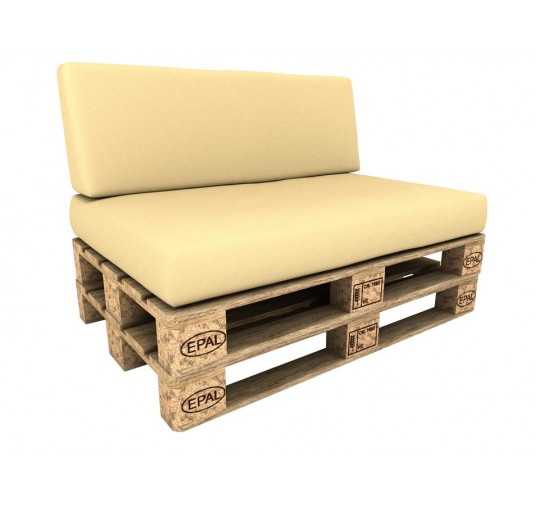 Set de 2 Cojines para Palets Impermeables 120x80 + 120x40 Beige