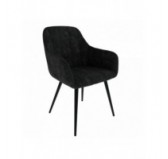 Sillas de comedor, sillas tapizadas, sillas de salón, sillones tapizados, 2 piezas, negro