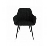 Sillas de comedor, sillas tapizadas, sillas de salón, sillones tapizados, 2 piezas, negro