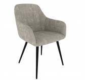 Silla de comedor, silla tapizada, silla de salón, sillón tapizado, gris