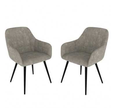 Sillas de comedor, sillas tapizadas, sillas de salón, sillones tapizados, 2 piezas, gris