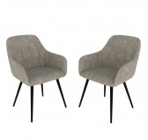 Sillas de comedor, sillas tapizadas, sillas de salón, sillones tapizados, 2 piezas, gris