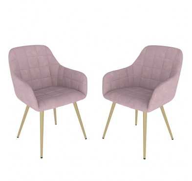 Sillas de comedor, sillas tapizadas, sillas de salón, sillones tapizados, 2 piezas, rosa