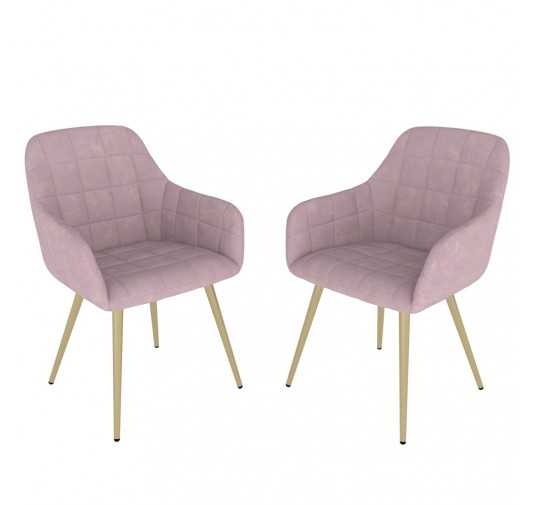 Sillas de comedor, sillas tapizadas, sillas de salón, sillones tapizados, 2 piezas, rosa