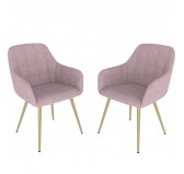 Sillas de comedor, sillas tapizadas, sillas de salón, sillones tapizados, 2 piezas, rosa