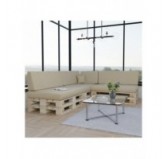 Set de 8 Cojines para Palets 120x80 + 120x40 Beige