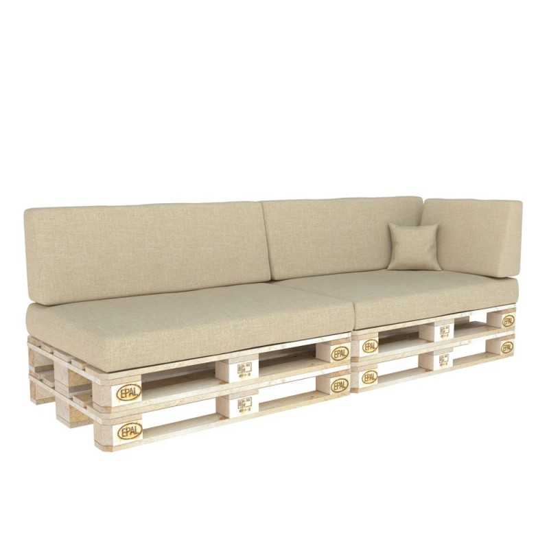 Set de 6 Cojines para Palets 120x80 + 120x40 Beige