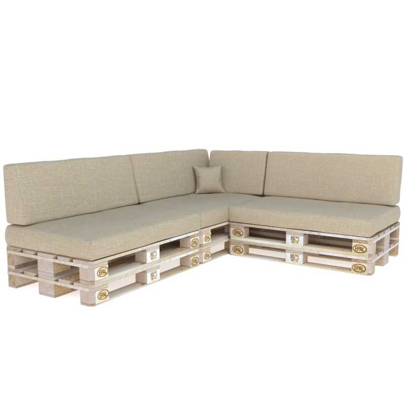 Set de 8 Cojines para Palets 120x80 + 120x40 Beige